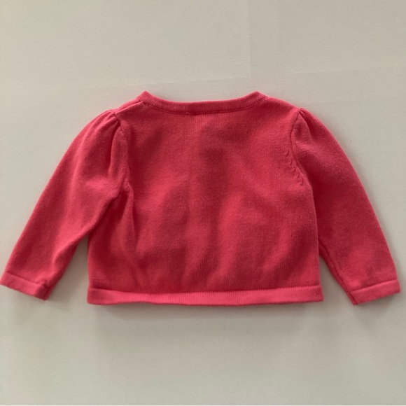 Gymboree Baby Girl 3-6 Months Pink Cardigan Sweater Yellow Flower - Picture 2 of 4